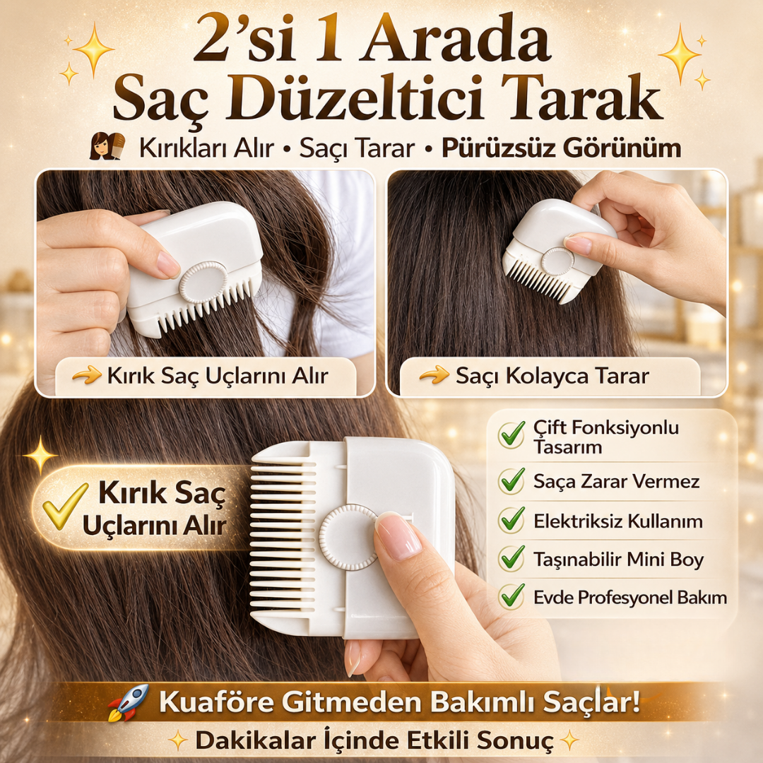 SaçLiva Pro 2’si 1 Arada Saç Kırık Alma Tarağı