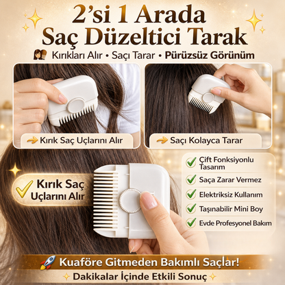 SaçLiva Pro 2’si 1 Arada Saç Kırık Alma Tarağı