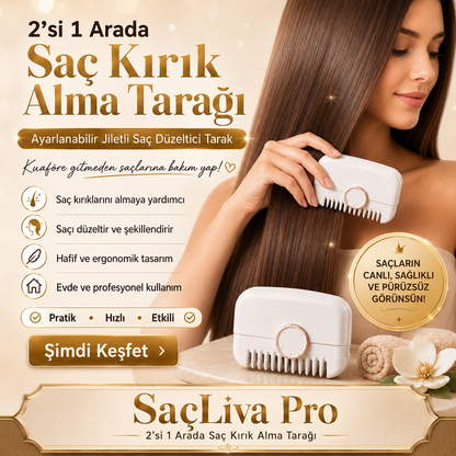 SaçLiva Pro 2’si 1 Arada Saç Kırık Alma Tarağı